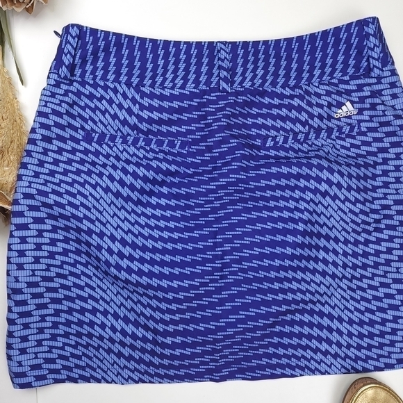New Adidas Pocketed Blue Patterned Skort Sz 6 - Picture 7 of 12